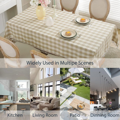 Bulk St. Patrick's Day Checkered Tablecloth Washable Buffalo Plaid with Tassel Suitable for Kitchen and Dining Room Decor Wholesale