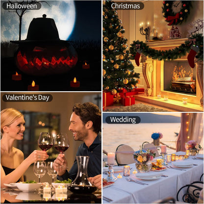 Bulk 12/24/50/100/200/400 Pack LED Flameless Battery Operated Tea Lights Candles for Events and Parties Decoration Wholesale