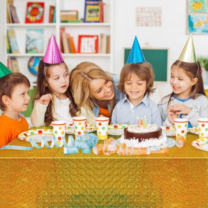 Bulk Vibrant Rainbow Disposable Tablecloth 54x108 Inches Ideal for Birthday Parties Buffets Disco and Mermaid Themed Decor Wholesale