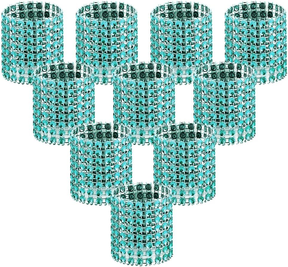 Bulk 50 Pcs Water Diamond Napkin Rings: Sparkling Decor for Table Settings Weddings Dinners Holiday Parties and Family Gatherings Wholesale