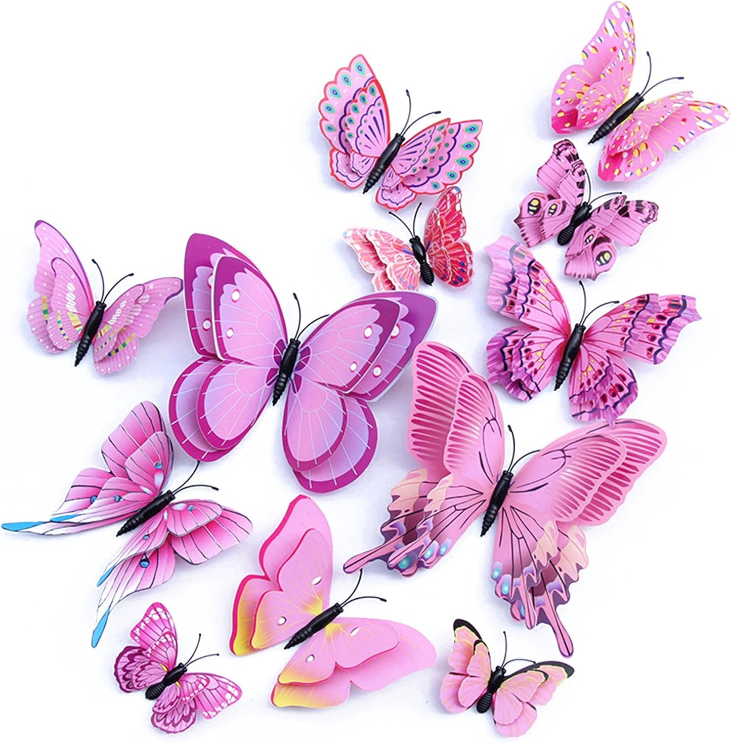 Bulk 24/48 Pcs 3D Butterfly Wall Decor Featuring Magnets, Perfect for Party Decorations Wholesale