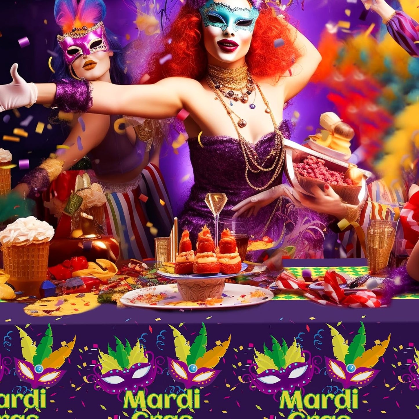 Bulk Vibrant Rainbow Disposable Tablecloth 54x108 Inches Ideal for Birthday Parties Buffets Disco and Mermaid Themed Decor Wholesale