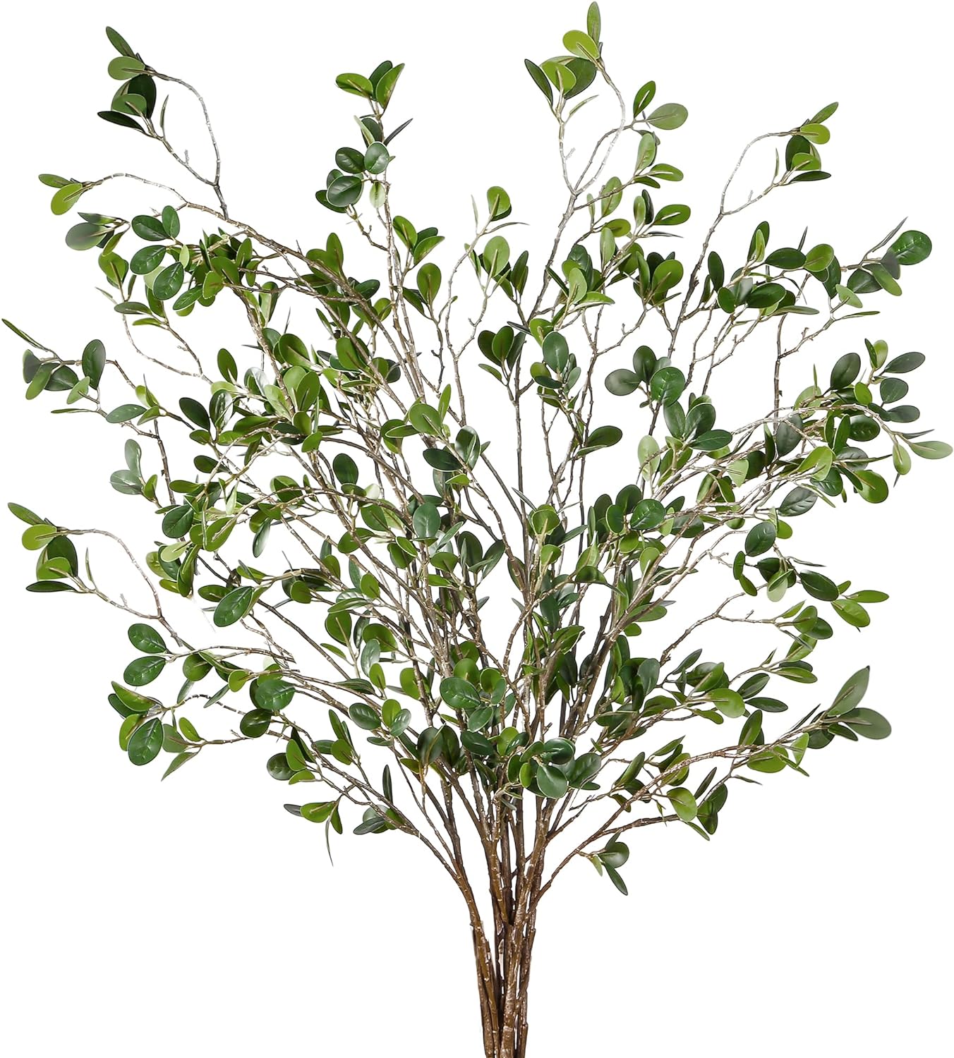 Bulk 2 Pcs Artificial Ficus Branches Eucalyptus Leaf Spray Faux Greenery Stems for Home Office Wedding Vase Decor Wholesale