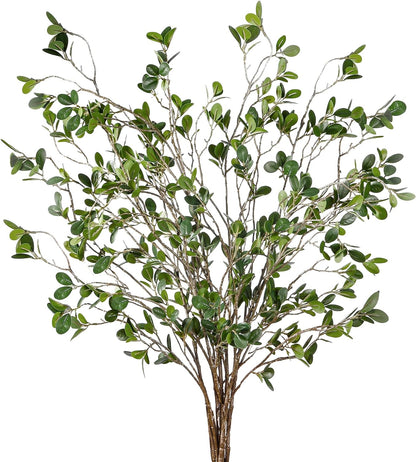 Bulk 2 Pcs Artificial Ficus Branches Eucalyptus Leaf Spray Faux Greenery Stems for Home Office Wedding Vase Decor Wholesale