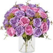 Artificial Silk Peonies 10 Pcs Vibrant Pink 12 Inch Realistic Flowers for Wedding Centerpieces and Home Decor