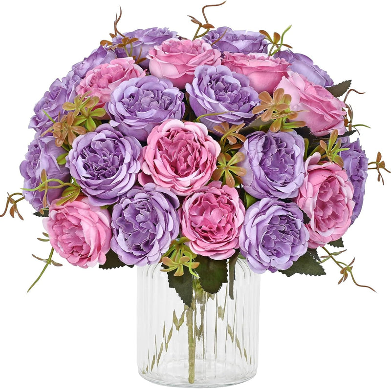 Artificial Silk Peonies 10 Pcs Vibrant Pink 12 Inch Realistic Flowers for Wedding Centerpieces and Home Decor