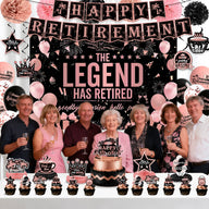 84-Piece Rose Gold Retirement Party Decor Kit - All-In-One Party Supplies & Decorations
