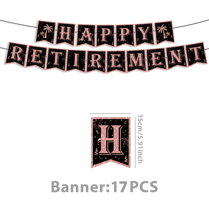 84-Piece Rose Gold Retirement Party Decor Kit - All-In-One Party Supplies & Decorations