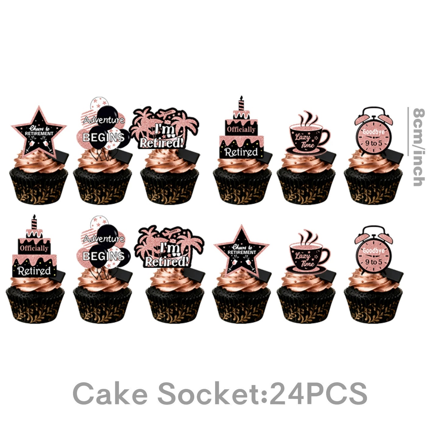 84-Piece Rose Gold Retirement Party Decor Kit - All-In-One Party Supplies & Decorations