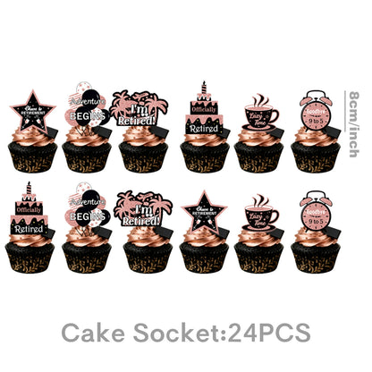 84-Piece Rose Gold Retirement Party Decor Kit - All-In-One Party Supplies & Decorations