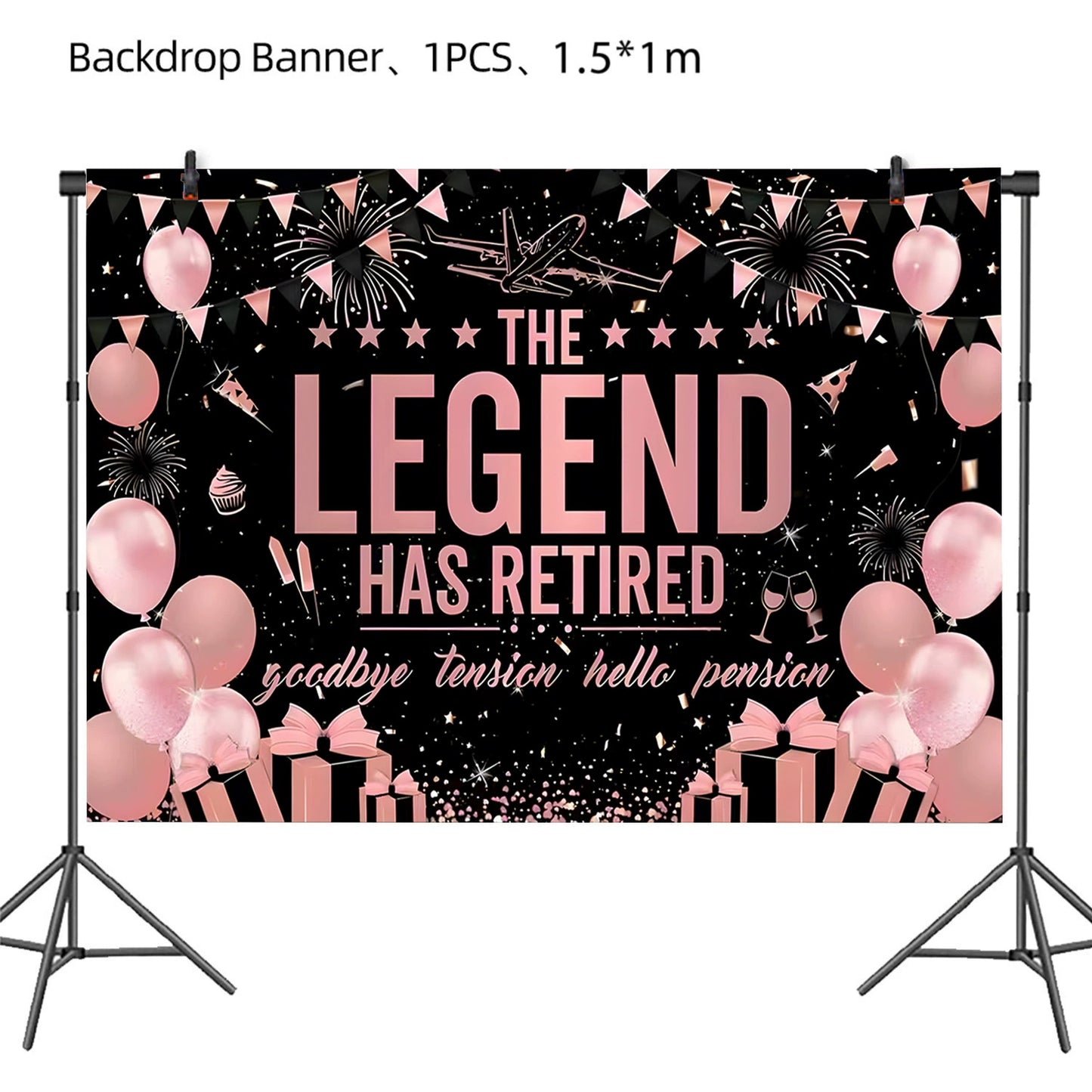 84-Piece Rose Gold Retirement Party Decor Kit - All-In-One Party Supplies & Decorations