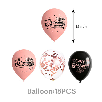 84-Piece Rose Gold Retirement Party Decor Kit - All-In-One Party Supplies & Decorations