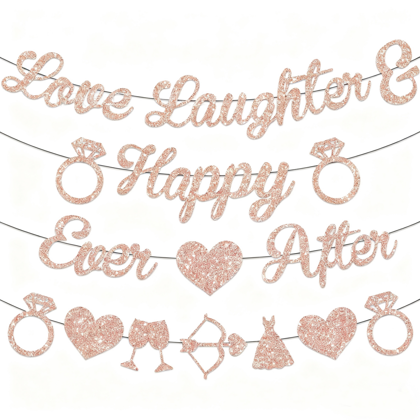 Rose Gold Glitter Bachelorette Party Banner - Miss to Mrs & Bride to Be Wedding/Single Party Decorations