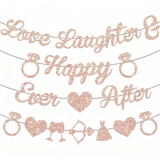 Rose Gold Glitter Bachelorette Party Banner - Miss to Mrs & Bride to Be Wedding/Single Party Decorations