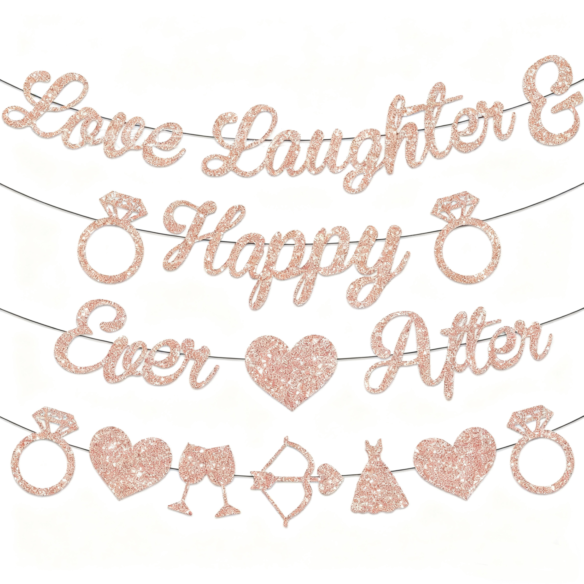 Rose Gold Glitter Bachelorette Party Banner - Miss to Mrs & Bride to Be Wedding/Single Party Decorations