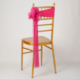 Bulk 2 Pcs Organza Back Flower Chair Sashes Wedding Banquet Decoration Wholesale