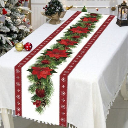 Bulk 12.5x71 Inch Christmas Table Runner Christmas Trees Design for Home Parties Winter Seasonal Holiday Kitchen Dining Table Decorations Wholesale