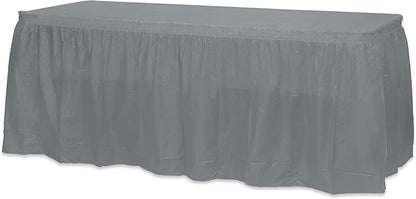Bulk 14FT Disposable Tablecloth & Skirt Set for Rectangle Table Wedding Buffet Birthday Party Baby Shower Decorations Wholesale