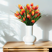 4 Bundles UV-Resistant Artificial Tulip Bushes for Indoor Outdoor Decor, Silk Flowers