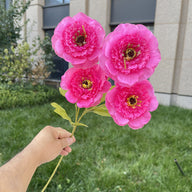 Wedding Floral Backdrop Artificial Lotus Stems - 23.23" Bendable Silk Decor for Venue Styling