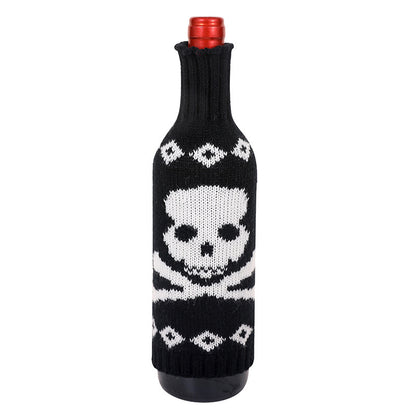 Bulk 5 Pcs Halloween Christmas Wine Bottle Covers Knitted Pumpkin Design for Holiday Decor Party Restaurant Decorations Wholesale