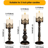 Bulk Set of 3 Gold Candle Holders for Pillar Candles Table Centerpieces Candle Stand Decor Wholesale