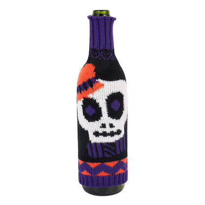 Bulk 5 Pcs Halloween Christmas Wine Bottle Covers Knitted Pumpkin Design for Holiday Decor Party Restaurant Decorations Wholesale