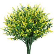 Artificial Greenery Plants Lavender Bulk 10 Pcs UV Resistant Shrubs for Outdoors Hanging Planters Window Box Indoor Decor