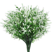 Artificial Greenery Plants Lavender Bulk 10 Pcs UV Resistant Shrubs for Outdoors Hanging Planters Window Box Indoor Decor