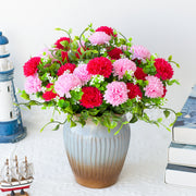 8 Bundles Artificial Chrysanthemum Flower Bushes for Outdoors, UV Resistant Fall Mum Plants