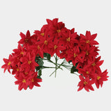 Bulk 5 Pack 15’’ Artificial Poinsettia Bouquet Velvet Poinsettia Bush Christmas Flowers for Home Garden Indoor Outdoor Xmas Decor Wholesae