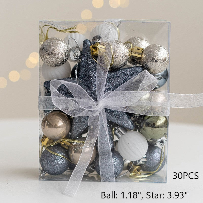 Blue Glitter Christmas Ball Ornaments Set, 12 Pcs Hanging Decorations for Tree, Holiday Home Decor
