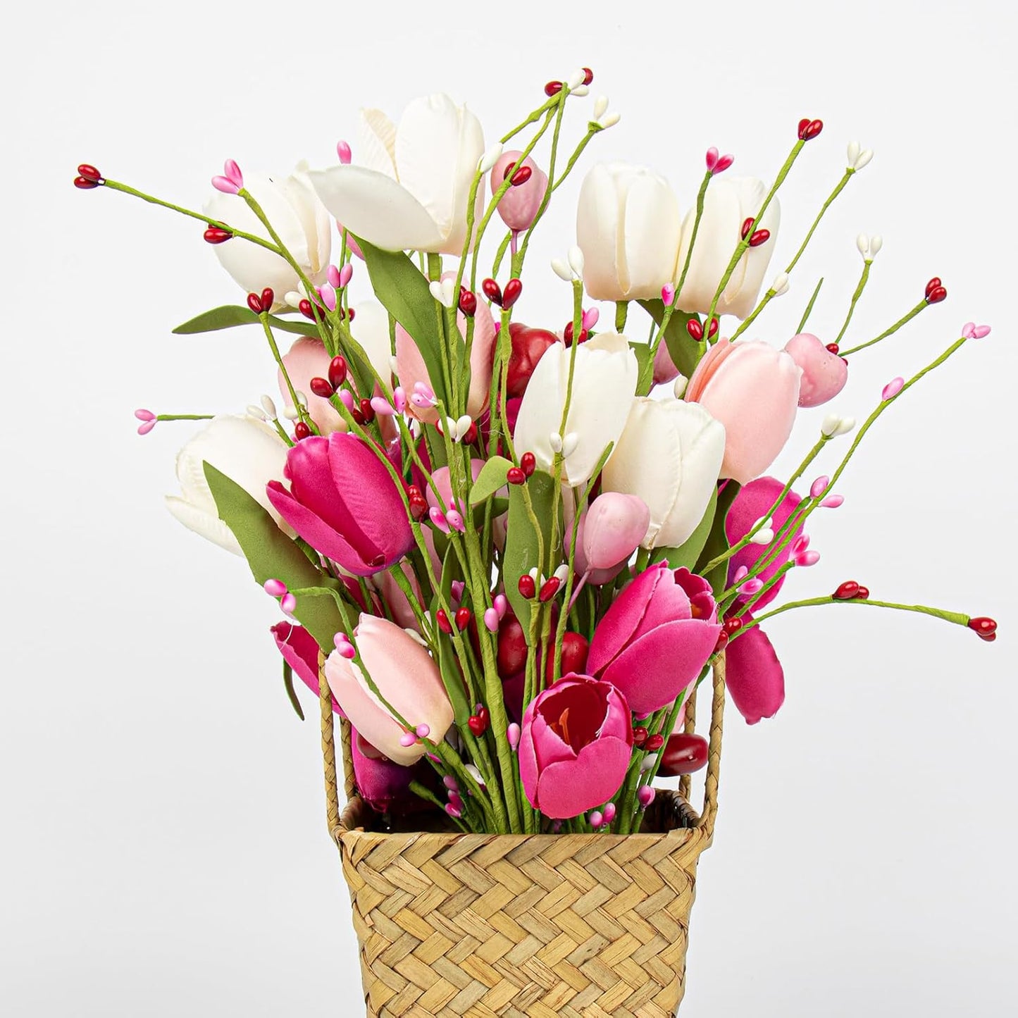 Artificial Tulip & Berry Stems - 6-Pack for Event & Commercial Venue Styling