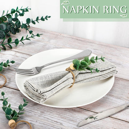 Bulk 2 Pcs Rustic Eucalyptus Napkin Rings Spring Summer Family Dinner Wedding Party Table Decoration Wholesale