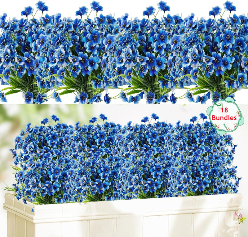 10 Pcs UV Resistant Faux Flowers for Outdoors Bulk Artificial Silk Flowers