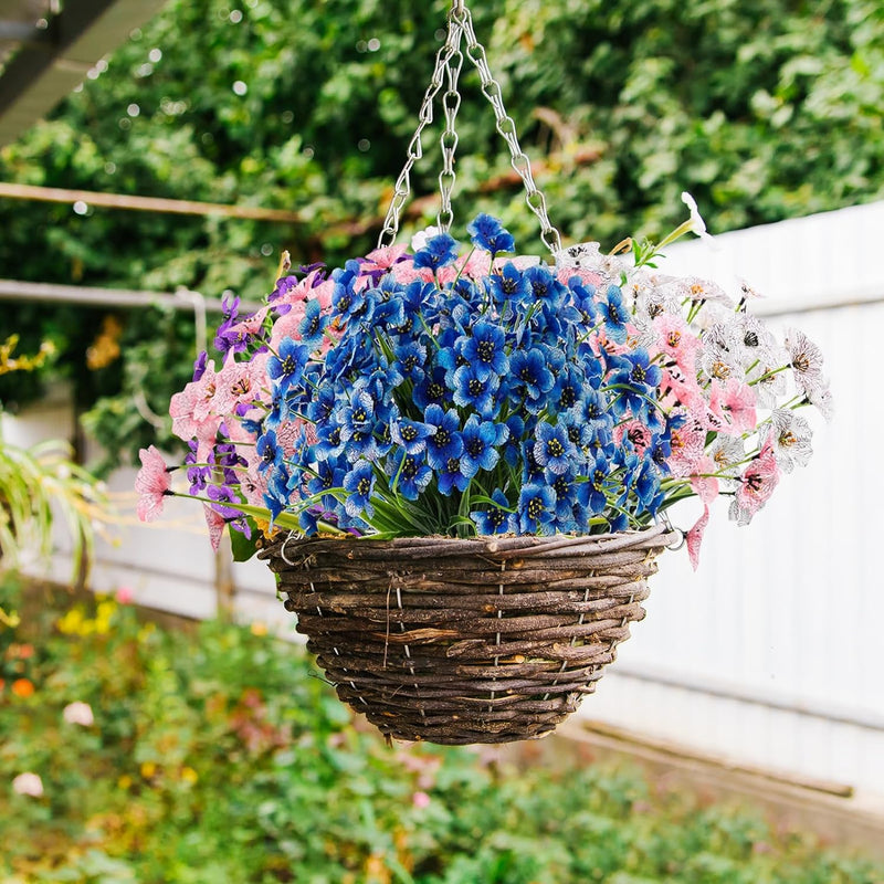 10 Pcs UV Resistant Faux Flowers for Outdoors Bulk Artificial Silk Flowers