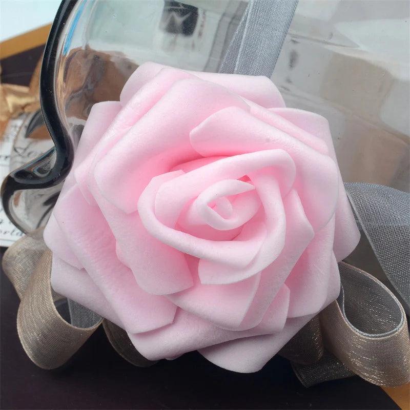Wedding Floral Backdrop Artificial Foam Rose Heads - 2.7" DIY Craft Decor for Venue Styling