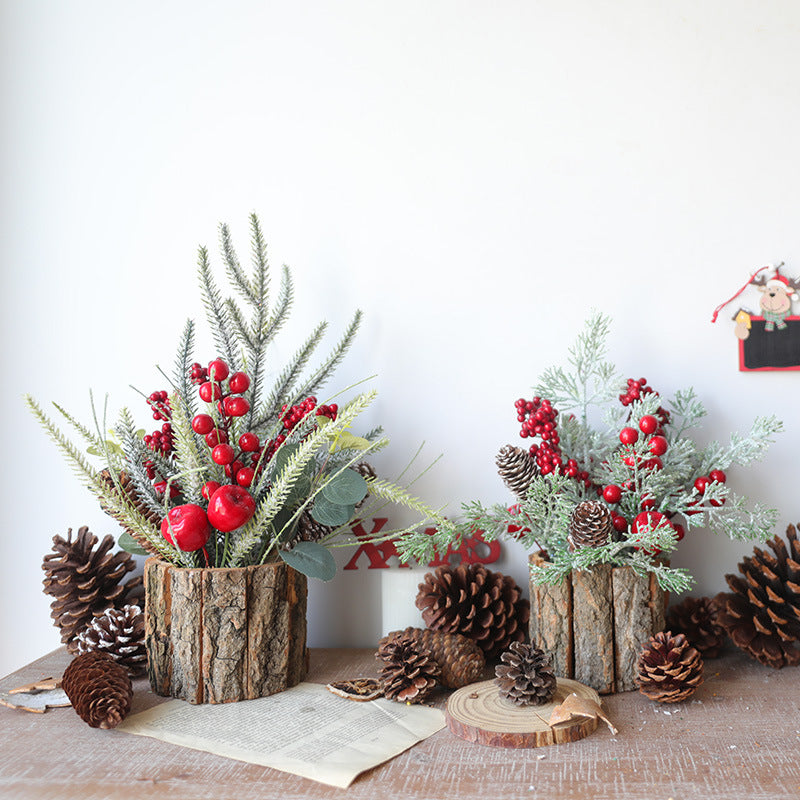 Christmas Artificial Red Berry Pine Ornament 15 Inch and 12 Inch Decorative Stems