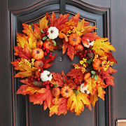 Thanksgiving Autumn Pumpkin Berry Wreath 20 Inch Artificial Harvest Decor