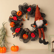 16 Inch Purple Gauze Halloween Pumpkin Wreath Bulk Wholesale Artificial Decor