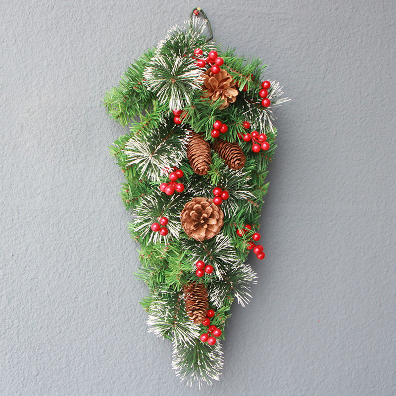 Christmas Upside Down Tree Wreath 26 Inch Artificial Holiday Decoration