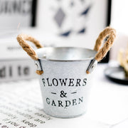 Metal Flower Bucket Pot 1 Pc Retro Country Style Decorative Letter Design
