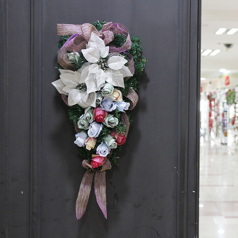 Christmas Upside Down Tree Wreath 26 Inch Artificial Holiday Decoration
