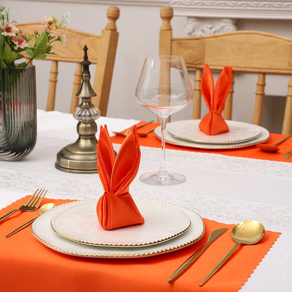 Bulk 2 pcs Satin Hollow Lace Napkins Restaurant Wedding Party Dinner Decoration Wholesale