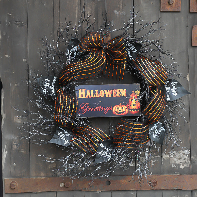 Halloween Dead Twig Vine Wreath 20 Inch Black Artificial Bulk Quantity