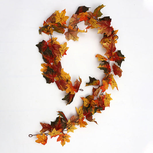 Maple Rattan Garland 69 Inch Autumn Fall Thanksgiving Halloween Decoration