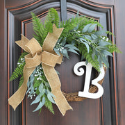 Christmas Artificial Letter Wreath 16 Inch and 12 Inch Decorative Holiday Decor