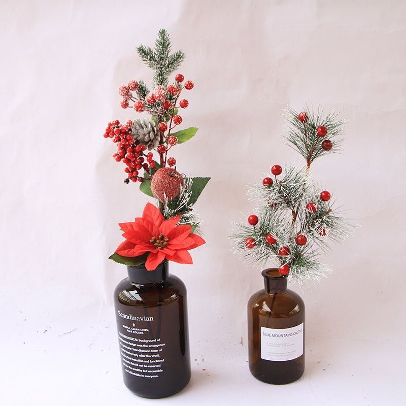 Christmas Rattan Tabletop Decoration Cuttings Artificial Holiday Decor