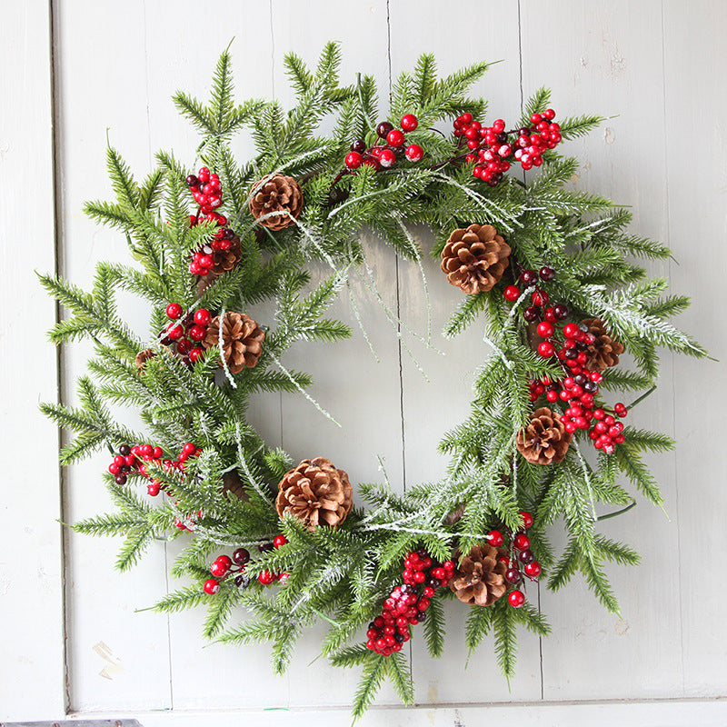 Christmas Pineapple Wreath 24 Inch Artificial American Pine Needle Holiday Decor