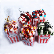 10 Pcs Artificial Halloween Eyeball, Spider, Mouse, and Popcorn Decorations Bulk Set